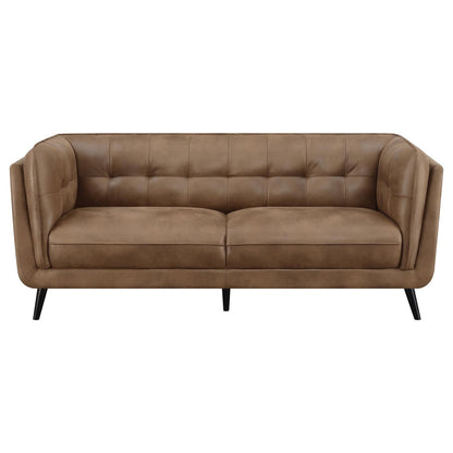 Thatcher Upholstered Button Tufted Sofa Brown - 509421 - Bien Home Furniture &amp; Electronics