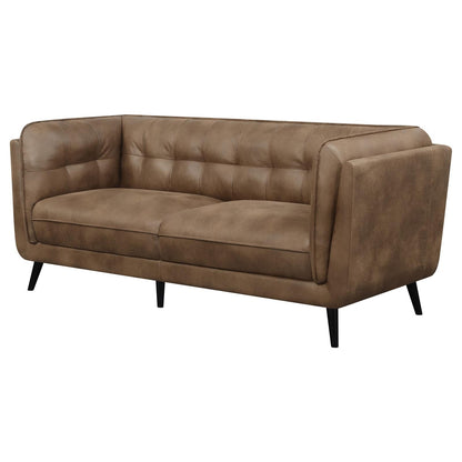 Thatcher Upholstered Button Tufted Sofa Brown - 509421 - Bien Home Furniture &amp; Electronics