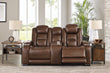 The Man-Den Mahogany Power Reclining Loveseat with Console - U8530618 - Bien Home Furniture & Electronics