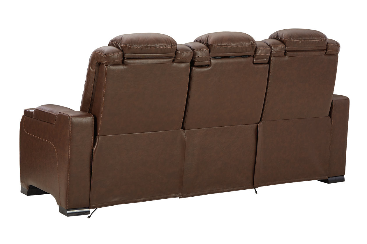 The Man-Den Mahogany Power Reclining Sofa - U8530615 - Bien Home Furniture &amp; Electronics