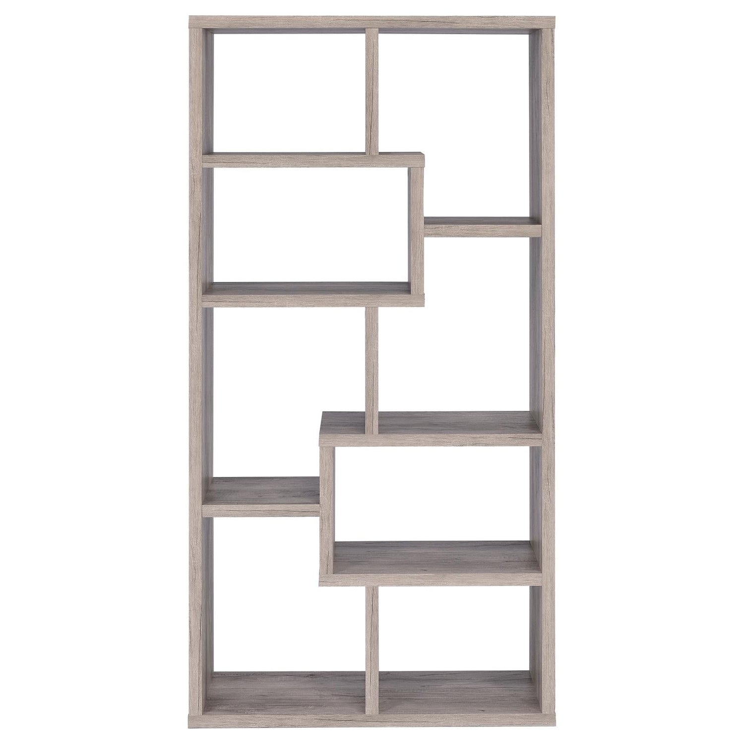 Theo Gray Driftwood 10-Shelf Bookcase - 801137 - Bien Home Furniture &amp; Electronics