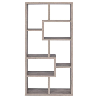 Theo Gray Driftwood 10-Shelf Bookcase - 801137 - Bien Home Furniture &amp; Electronics