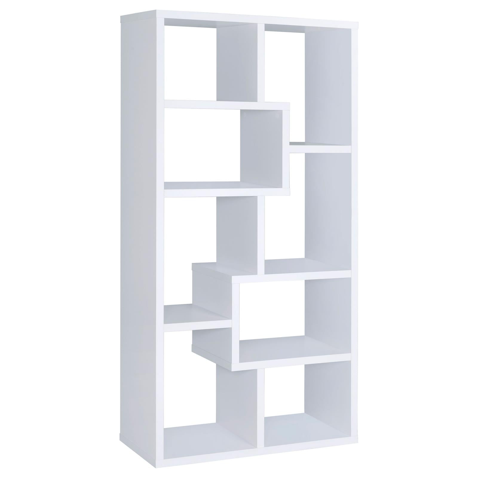 Theo White 10-Shelf Bookcase - 800136 - Bien Home Furniture &amp; Electronics