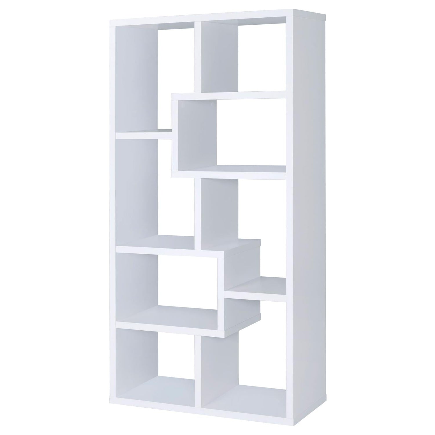 Theo White 10-Shelf Bookcase - 800136 - Bien Home Furniture &amp; Electronics