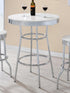 Theodore Chrome/Glossy White Round Bar Table - 2300 - Bien Home Furniture & Electronics