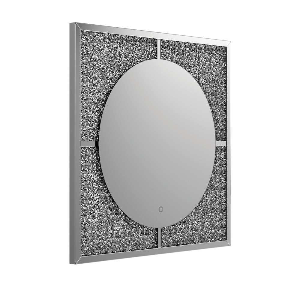 Theresa Silver/Black LED Wall Mirror - 961554 - Bien Home Furniture &amp; Electronics