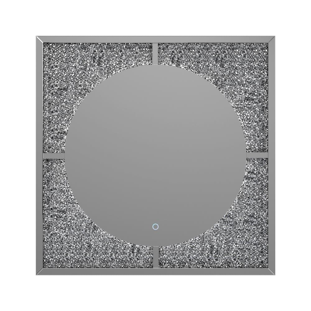 Theresa Silver/Black LED Wall Mirror - 961554 - Bien Home Furniture &amp; Electronics