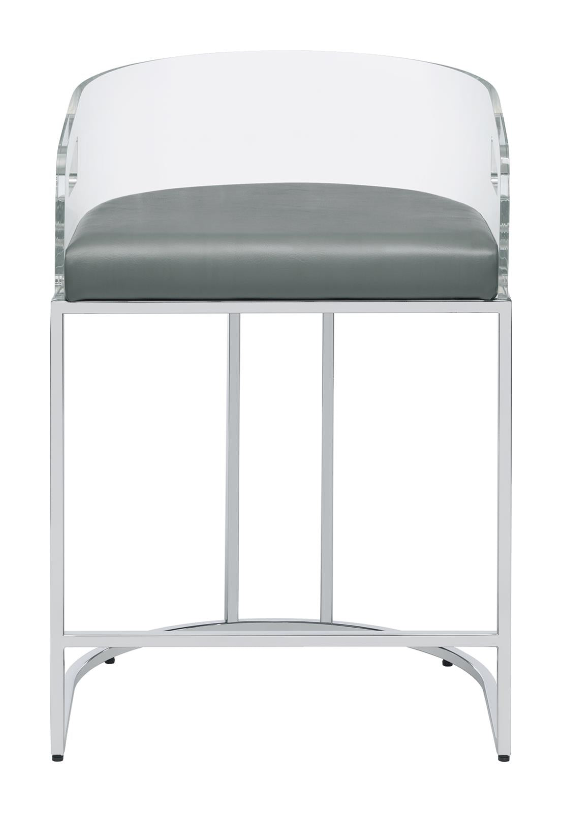 Thermosolis Gray/Chrome Acrylic Back Counter Height Stools, Set of 2 - 183405 - Bien Home Furniture &amp; Electronics