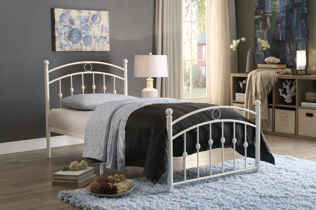 Tiana White Full Metal Platform Bed - 2052FW-1 - Bien Home Furniture &amp; Electronics