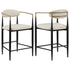 Tina Metal Counter Height Bar Stool with Upholstered Back and Seat Beige (Set of 2) - 121184 - Bien Home Furniture & Electronics