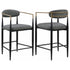 Tina Metal Counter Height Bar Stool with Upholstered Back and Seat Dark Grey (Set of 2) - 121186 - Bien Home Furniture & Electronics