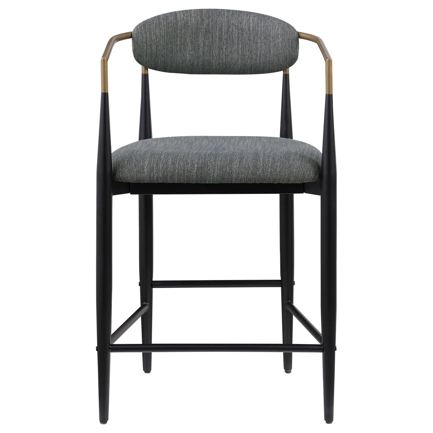 Tina Metal Counter Height Bar Stool with Upholstered Back and Seat Dark Grey (Set of 2) - 121186 - Bien Home Furniture &amp; Electronics