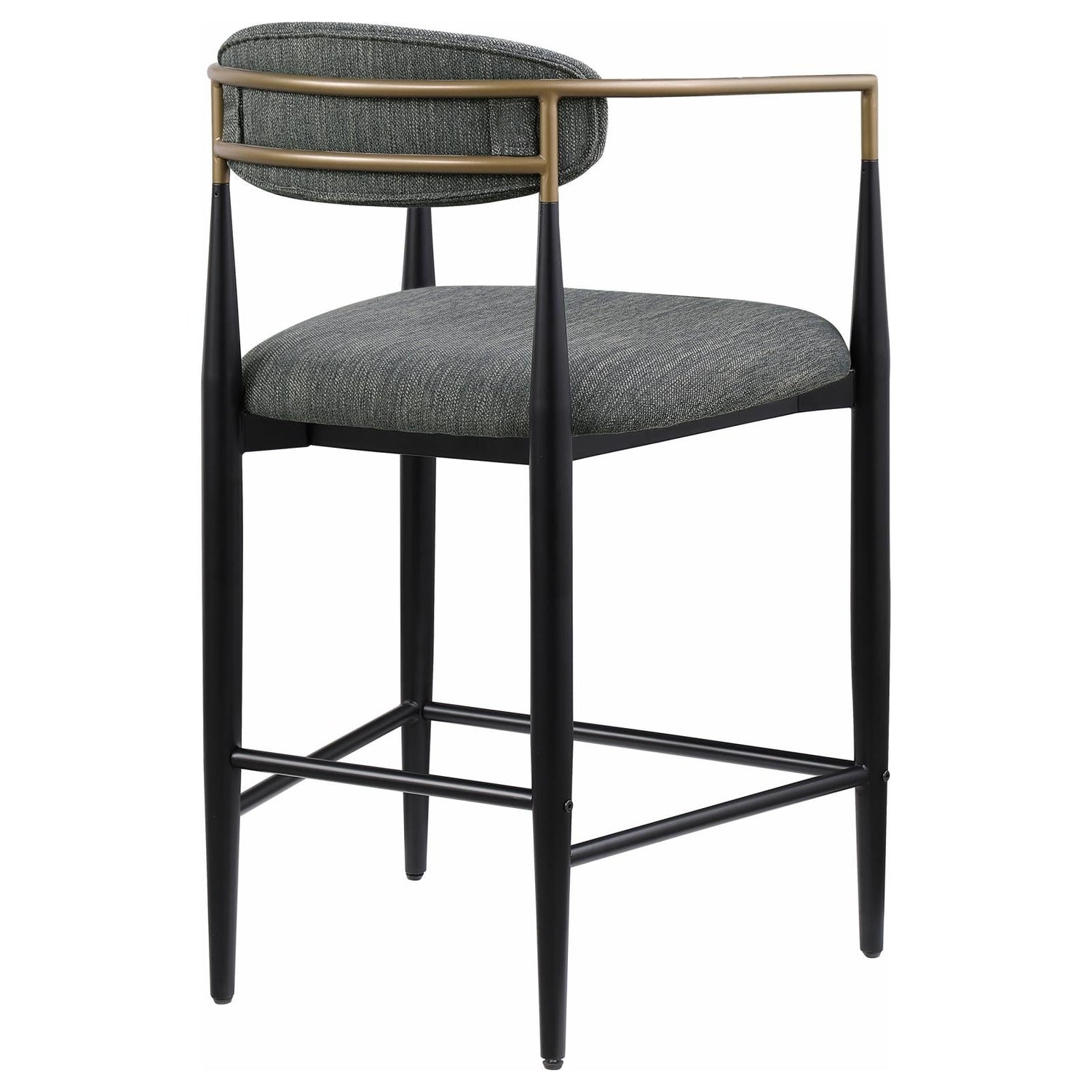 Tina Metal Counter Height Bar Stool with Upholstered Back and Seat Dark Grey (Set of 2) - 121186 - Bien Home Furniture &amp; Electronics