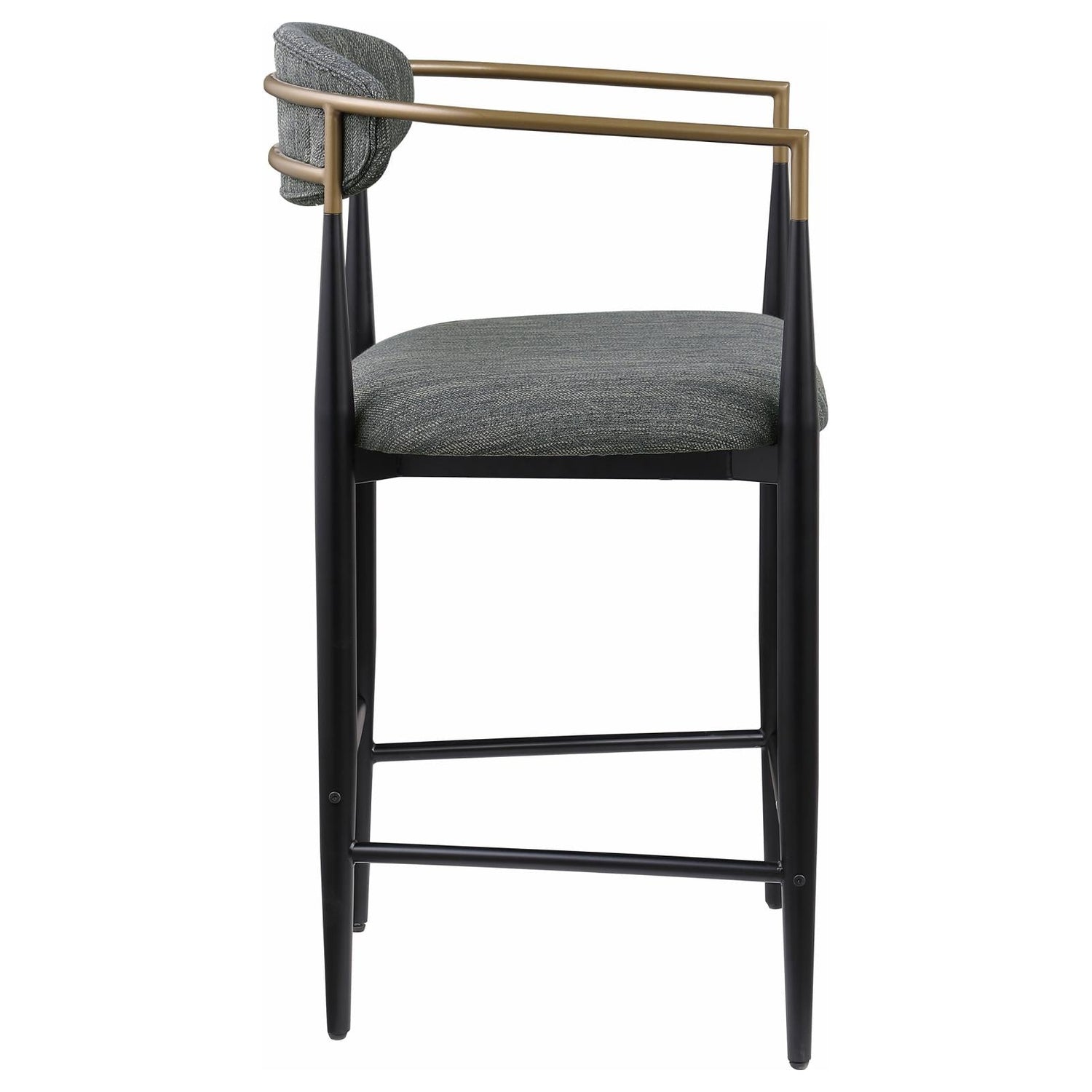 Tina Metal Counter Height Bar Stool with Upholstered Back and Seat Dark Grey (Set of 2) - 121186 - Bien Home Furniture &amp; Electronics