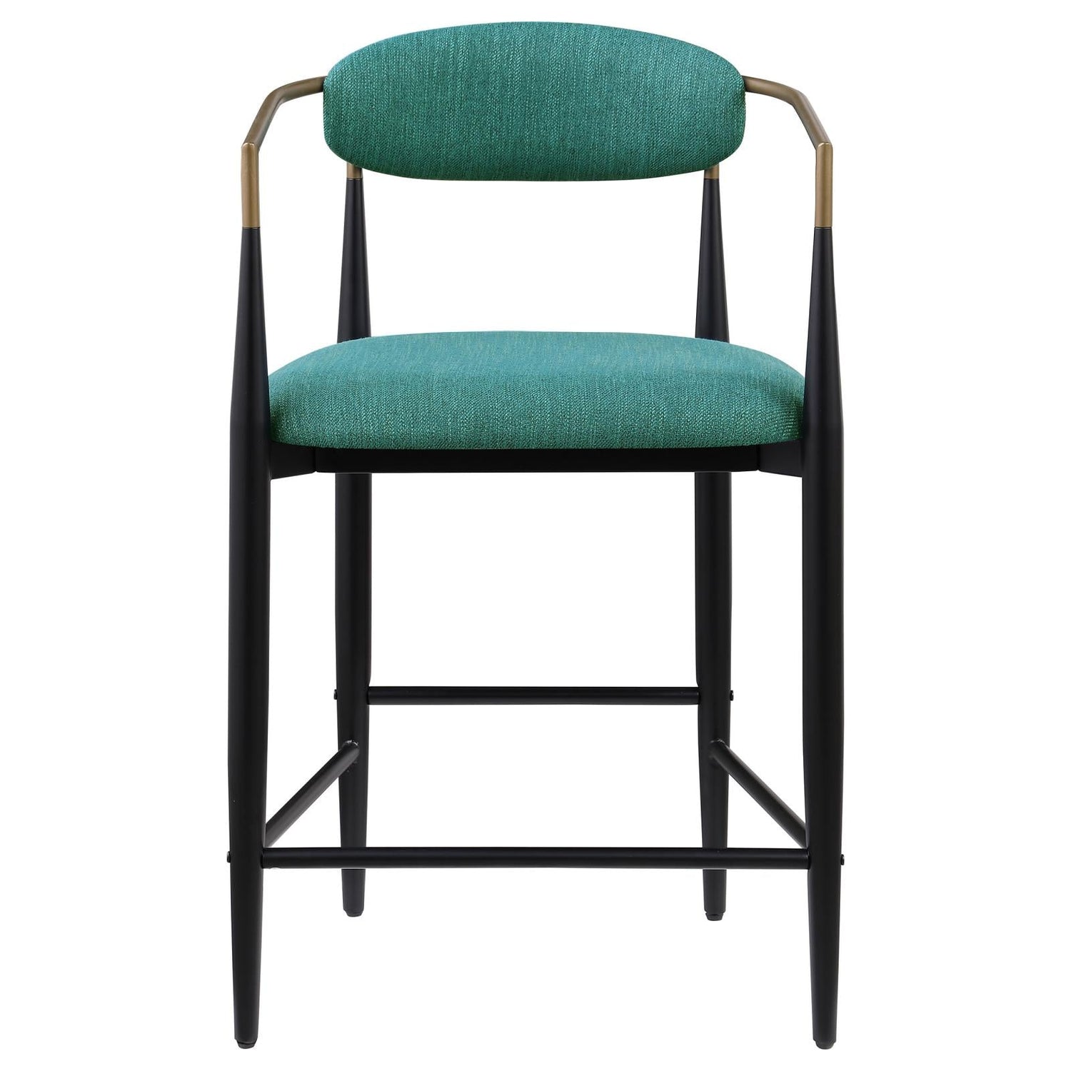 Tina Metal Counter Height Bar Stool with Upholstered Back and Seat Green (Set of 2) - 121185 - Bien Home Furniture &amp; Electronics