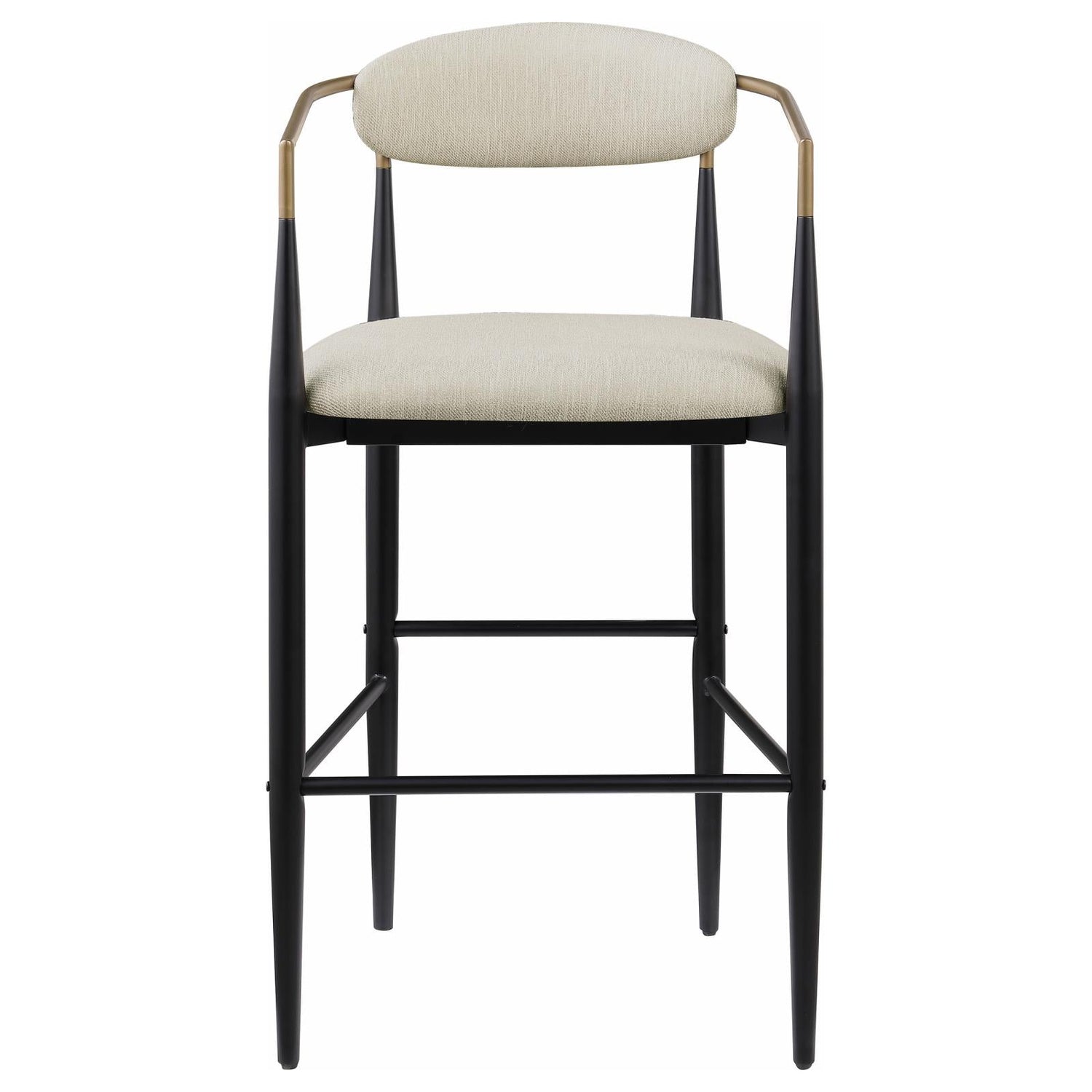 Tina Metal Pub Height Bar Stool with Upholstered Back and Seat Beige (Set of 2) - 121187 - Bien Home Furniture &amp; Electronics