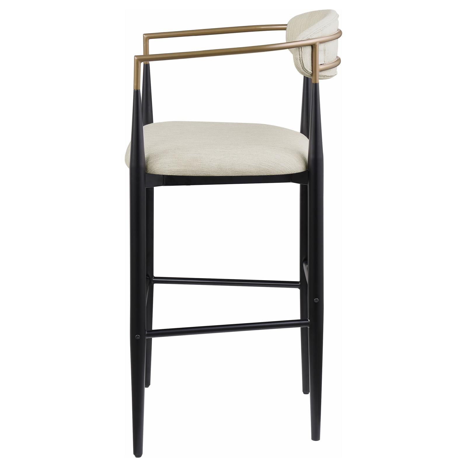 Tina Metal Pub Height Bar Stool with Upholstered Back and Seat Beige (Set of 2) - 121187 - Bien Home Furniture &amp; Electronics