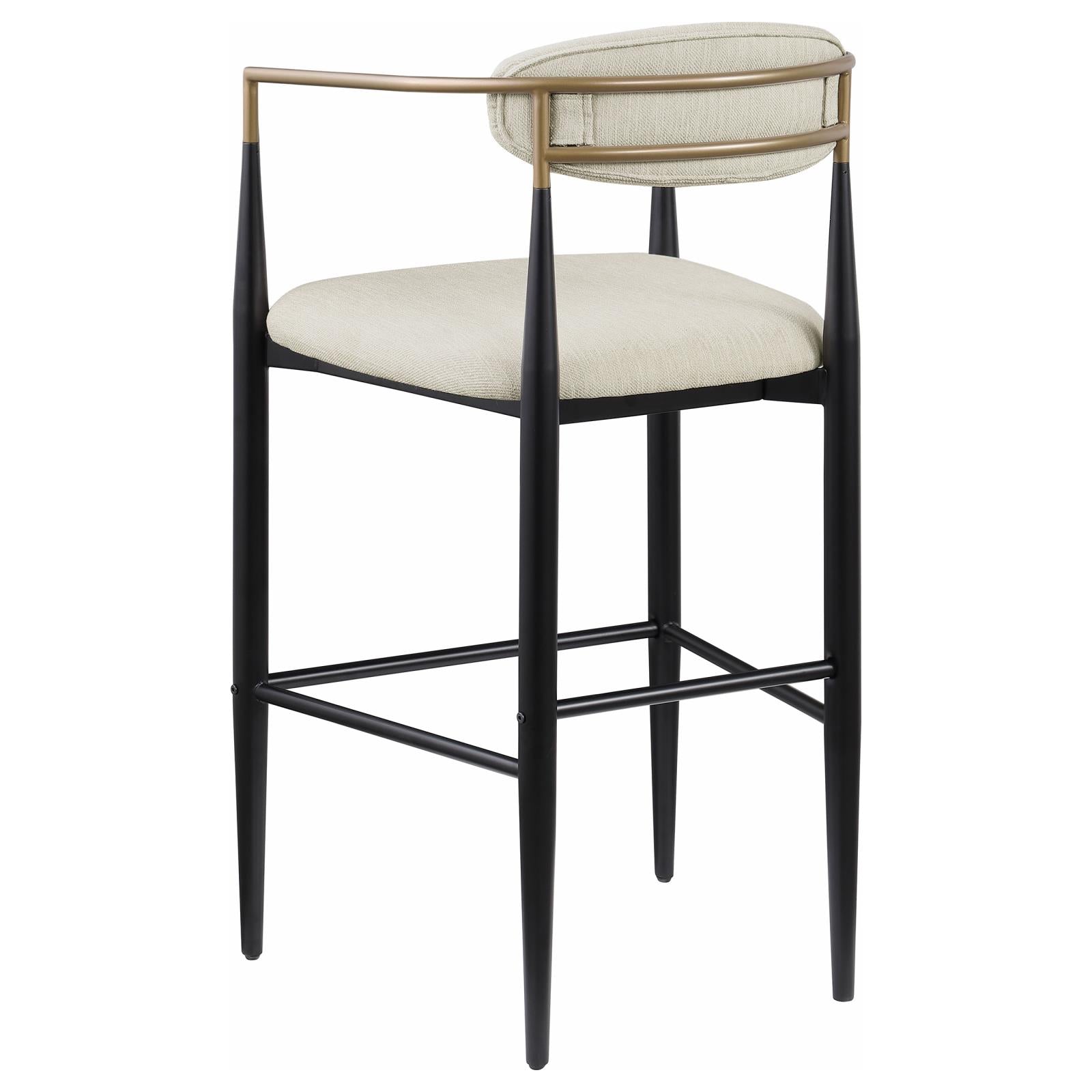 Tina Metal Pub Height Bar Stool with Upholstered Back and Seat Beige (Set of 2) - 121187 - Bien Home Furniture &amp; Electronics