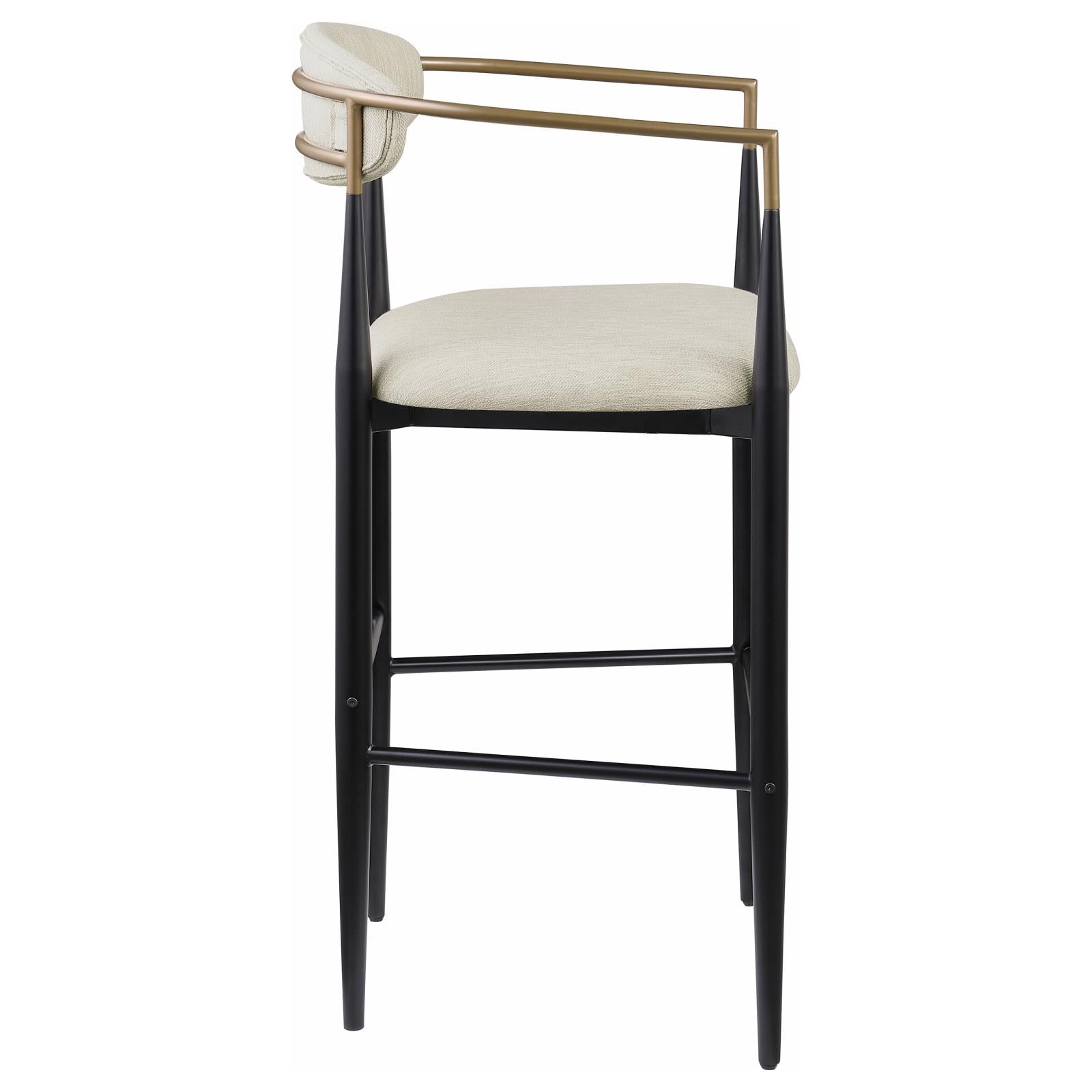 Tina Metal Pub Height Bar Stool with Upholstered Back and Seat Beige (Set of 2) - 121187 - Bien Home Furniture &amp; Electronics