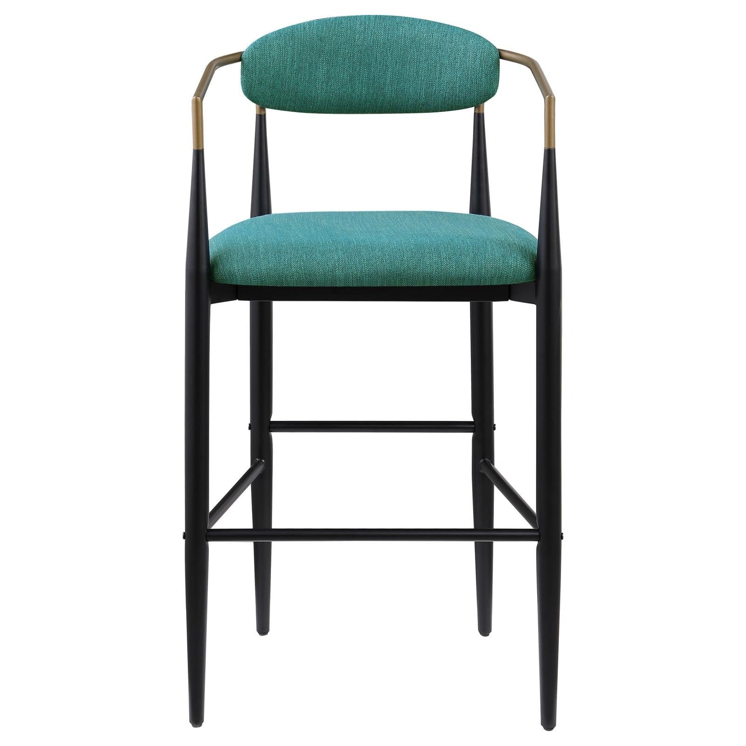 Tina Metal Pub Height Bar Stool with Upholstered Back and Seat Green (Set of 2) - 121188 - Bien Home Furniture &amp; Electronics