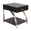 Tioga Espresso/Chrome End Table - 3533RF-04 - Bien Home Furniture & Electronics