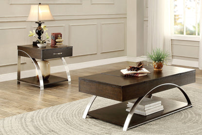 Tioga Espresso/Chrome Lift Top Cocktail Table - 3533RF-30 - Bien Home Furniture &amp; Electronics