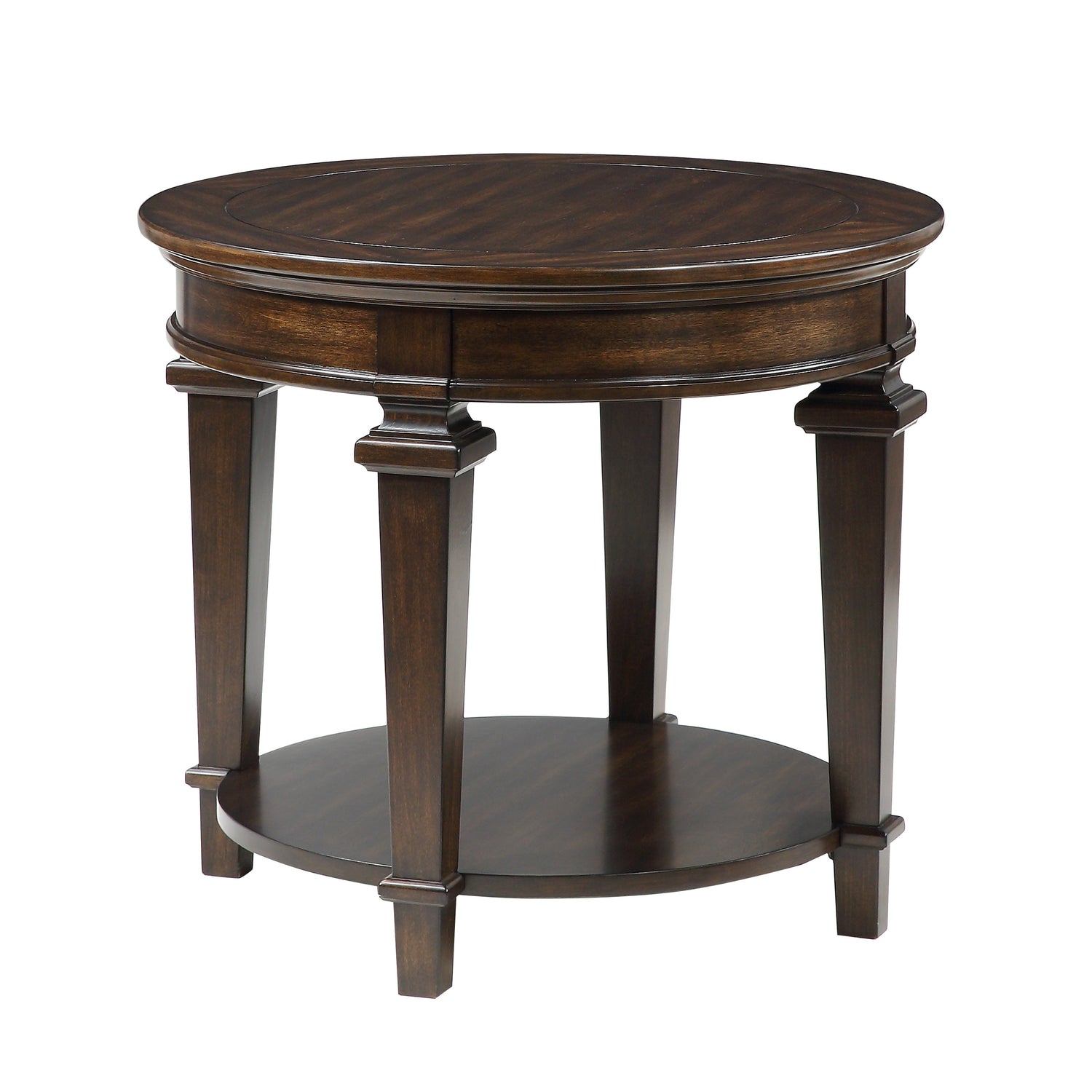 Tobias Espresso Round End Table - 3681-04RD - Bien Home Furniture &amp; Electronics