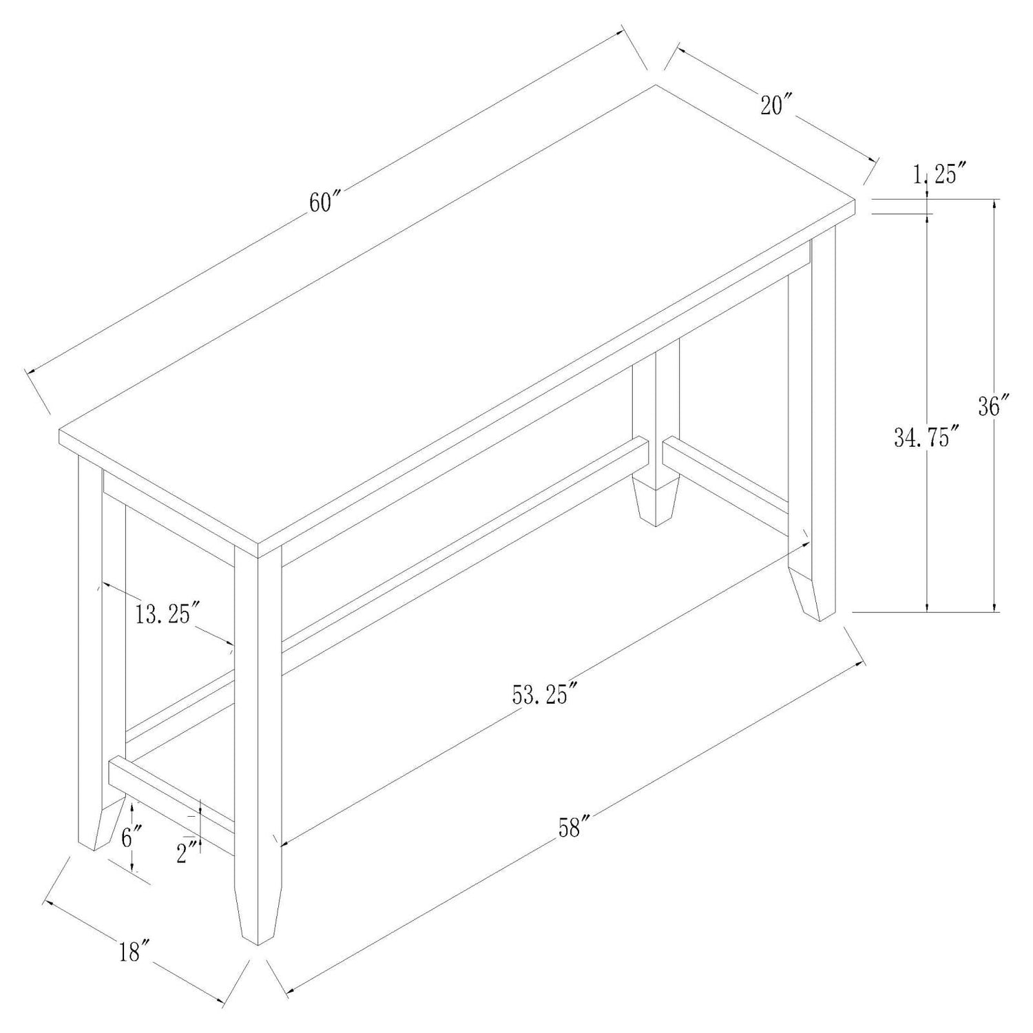 Toby Espresso/White Rectangular Marble Top Counter Height Table - 115528 - Bien Home Furniture &amp; Electronics