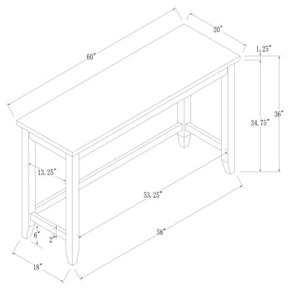 Toby Espresso/White Rectangular Marble Top Counter Height Table - 115528 - Bien Home Furniture &amp; Electronics