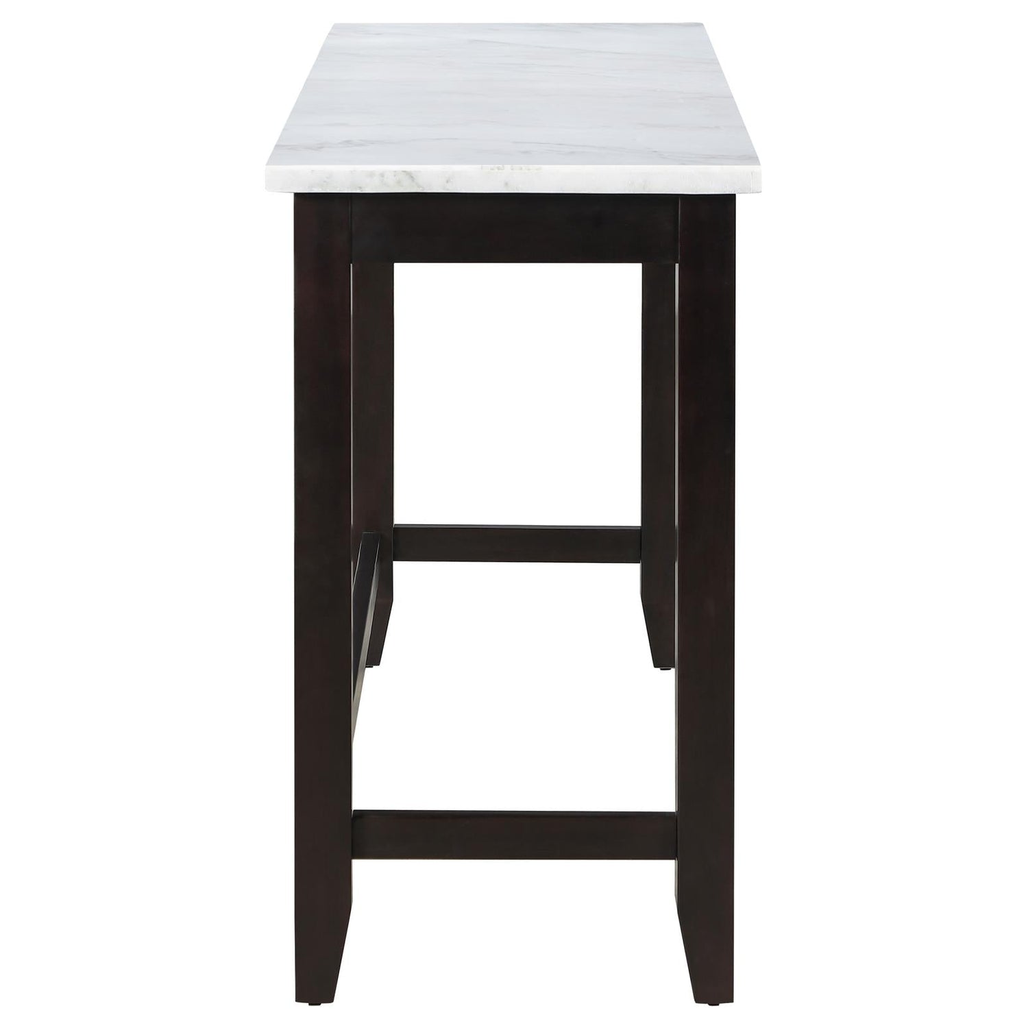 Toby Espresso/White Rectangular Marble Top Counter Height Table - 115528 - Bien Home Furniture &amp; Electronics