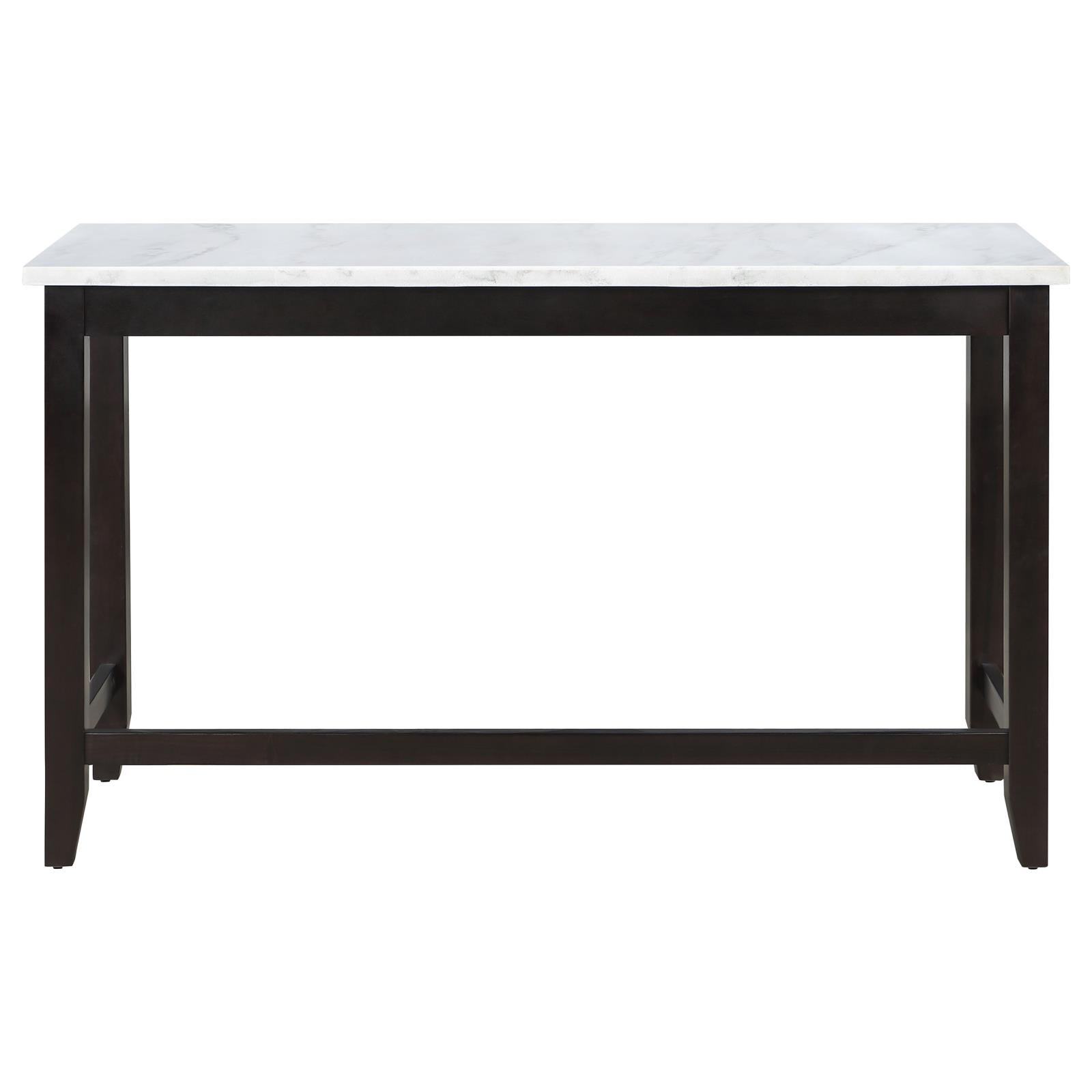 Toby Espresso/White Rectangular Marble Top Counter Height Table - 115528 - Bien Home Furniture &amp; Electronics