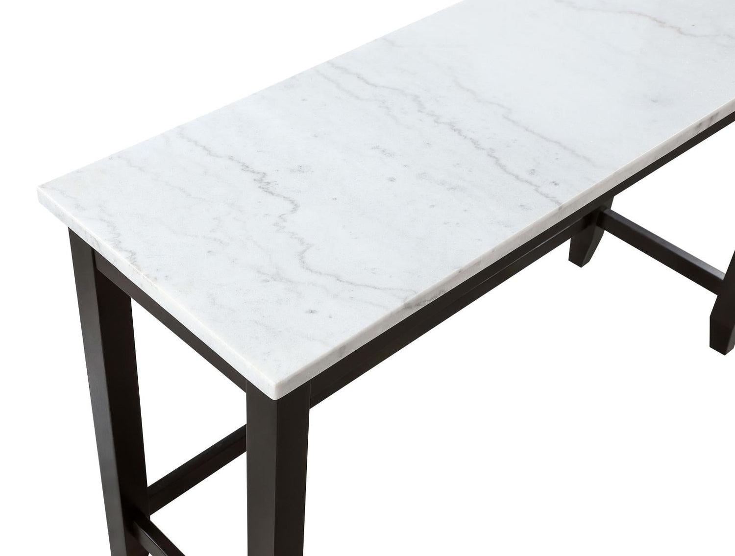 Toby Espresso/White Rectangular Marble Top Counter Height Table - 115528 - Bien Home Furniture &amp; Electronics