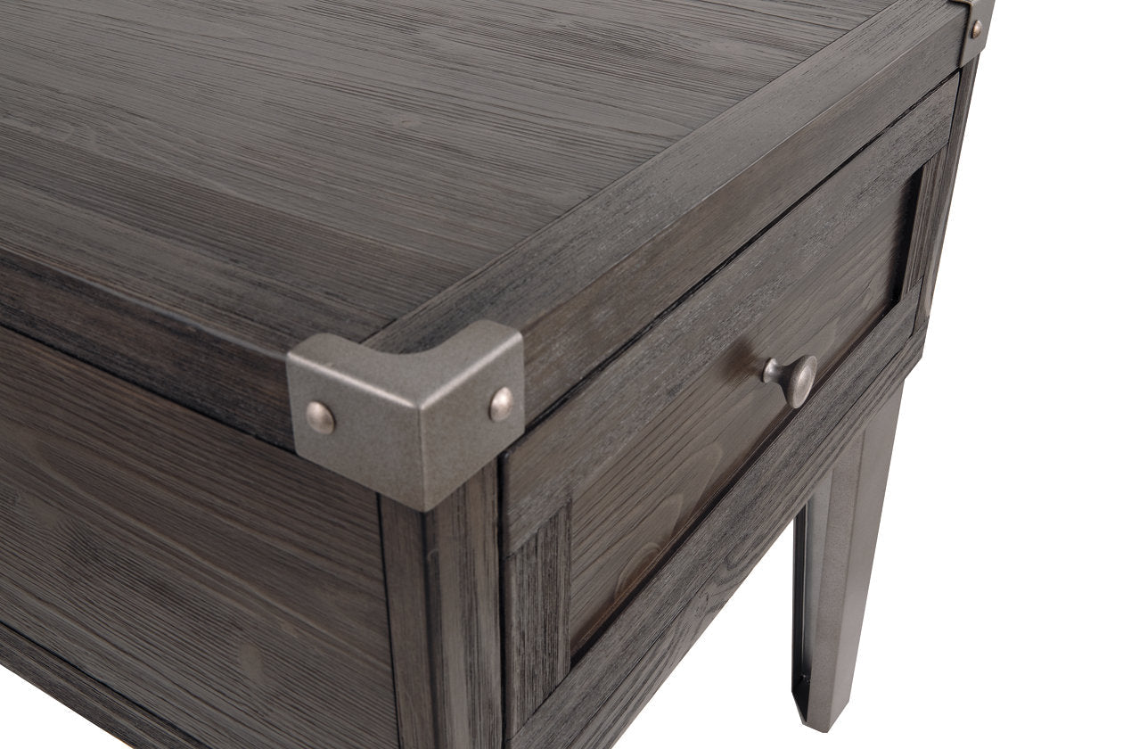 Todoe Dark Gray End Table with USB Ports &amp; Outlets - T901-3 - Bien Home Furniture &amp; Electronics