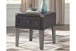 Todoe Dark Gray End Table with USB Ports & Outlets - T901-3 - Bien Home Furniture & Electronics