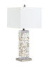 Toga Square Shade Table Lamp with Crystal Base White/Silver - 923281 - Bien Home Furniture & Electronics