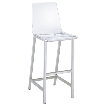 Tolbert 5-piece Bar Set with Acrylic Chairs Clear and Chrome - 104873-S5 - Bien Home Furniture &amp; Electronics