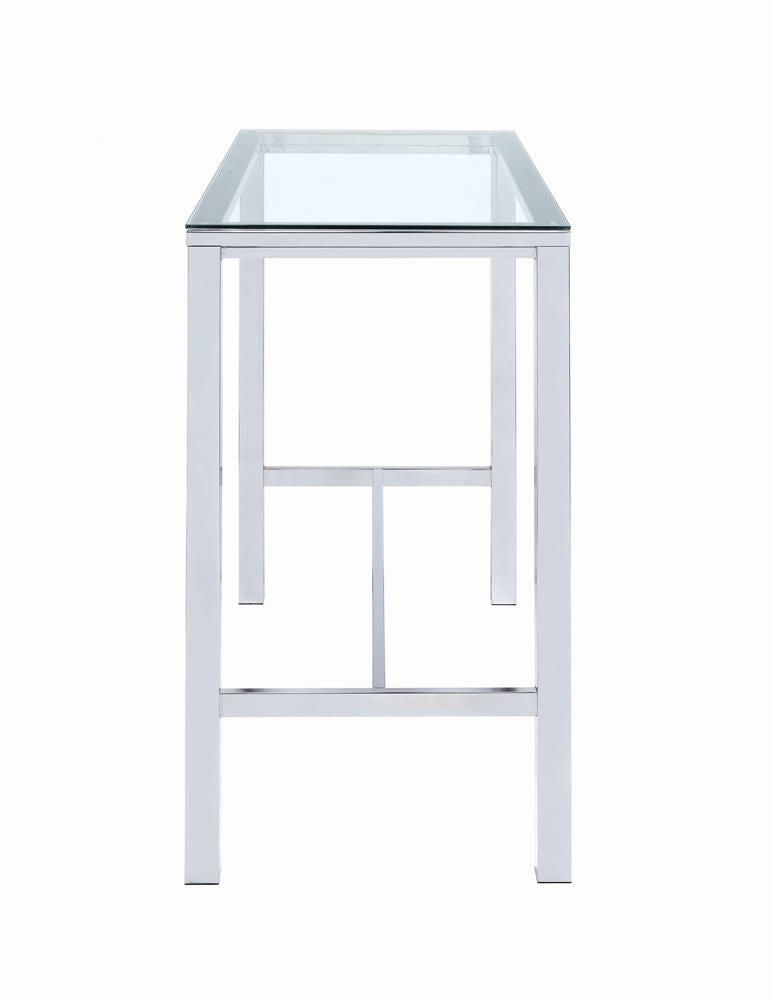 Tolbert Chrome Bar Table with Glass Top - 104873 - Bien Home Furniture &amp; Electronics