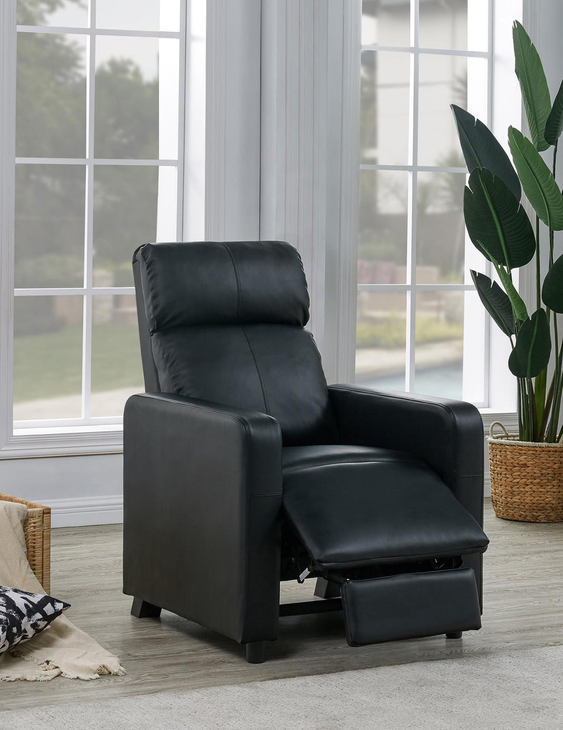 Toohey Home Theater Push Back Recliner Black - 600181 - Bien Home Furniture &amp; Electronics