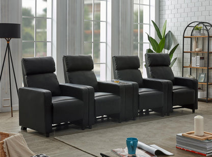 Toohey Upholstered Tufted Recliner Living Room Set Black - 600181-S4B - Bien Home Furniture &amp; Electronics