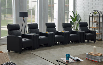 Toohey Upholstered Tufted Recliner Living Room Set Black - 600181-S5A - Bien Home Furniture &amp; Electronics