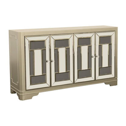 Toula Smoke/Champagne 4-Door Accent Cabinet - 953487 - Bien Home Furniture &amp; Electronics