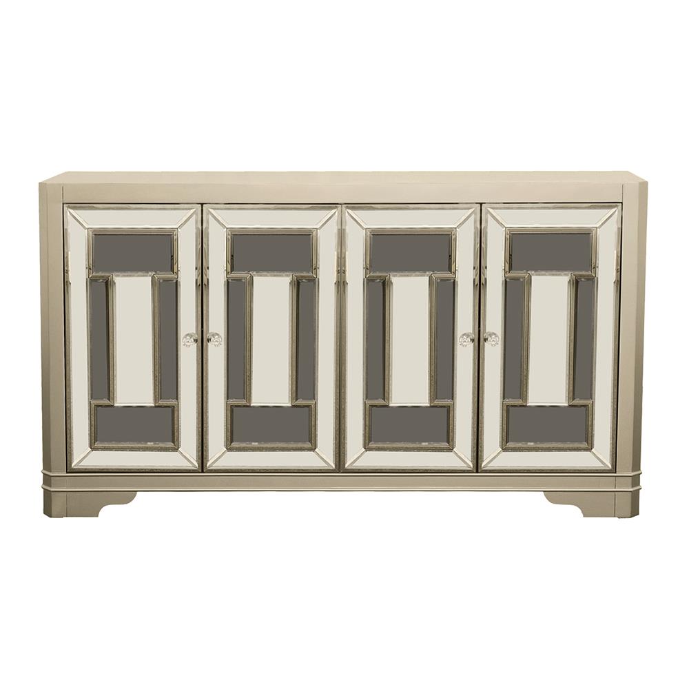 Toula Smoke/Champagne 4-Door Accent Cabinet - 953487 - Bien Home Furniture &amp; Electronics