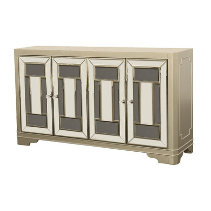 Toula Smoke/Champagne 4-Door Accent Cabinet - 953487 - Bien Home Furniture &amp; Electronics