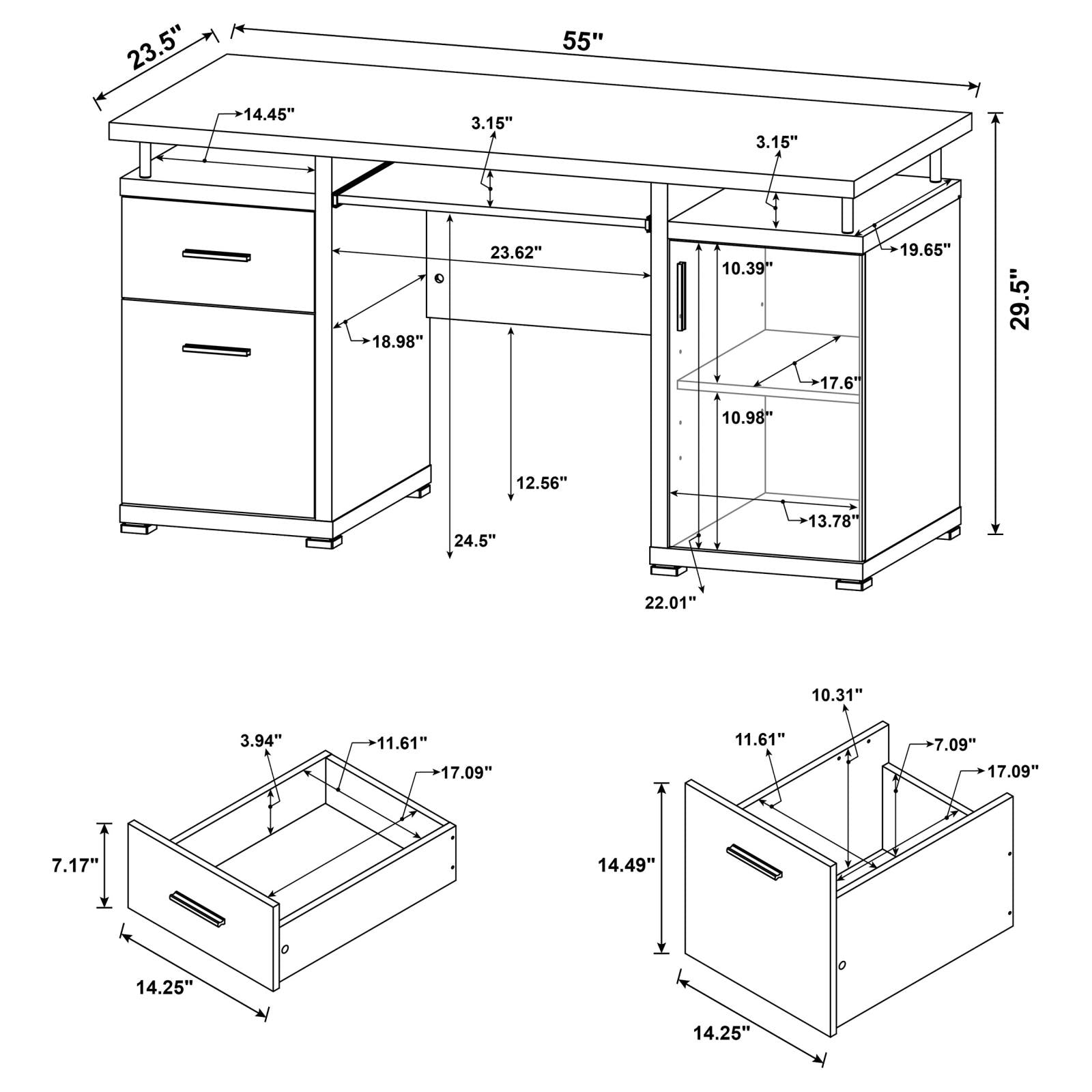 Tracy Cappuccino 2-Drawer Computer Desk - 800107 - Bien Home Furniture &amp; Electronics