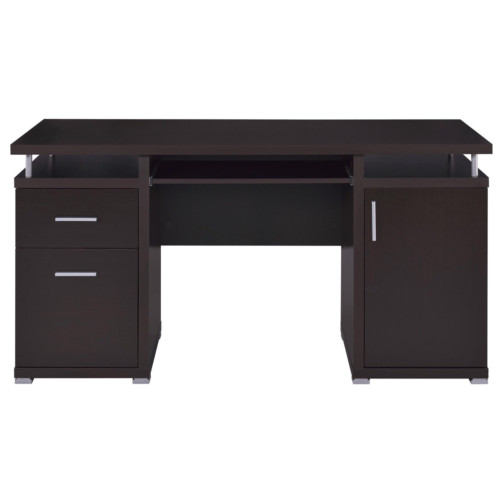 Tracy Cappuccino 2-Drawer Computer Desk - 800107 - Bien Home Furniture &amp; Electronics