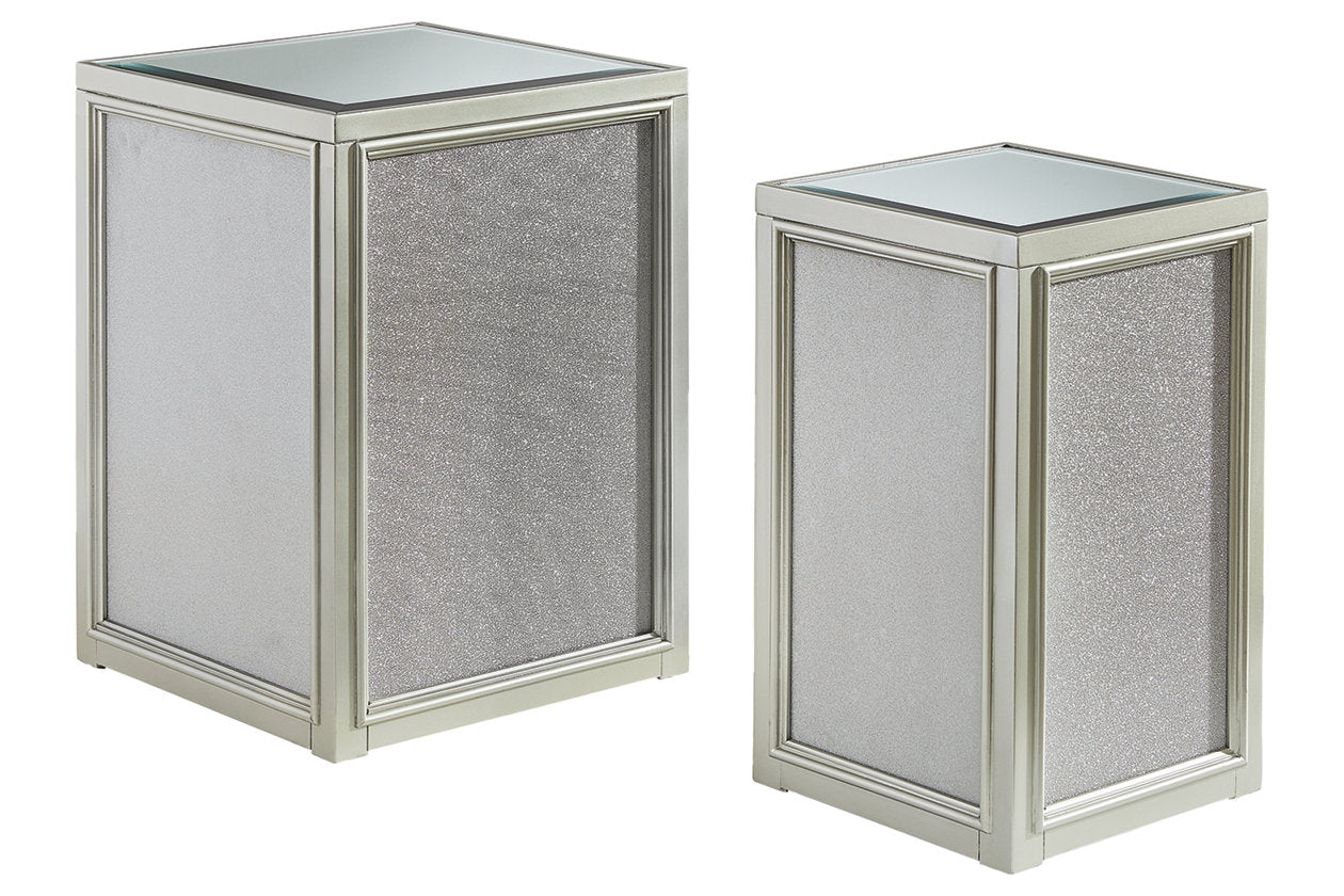 Traleena Silver Finish Nesting End Table, Set of 2 - T957-16 - Bien Home Furniture &amp; Electronics