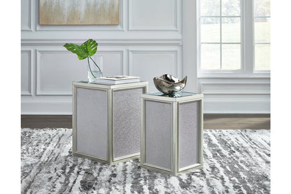Traleena Silver Finish Nesting End Table, Set of 2 - T957-16 - Bien Home Furniture &amp; Electronics