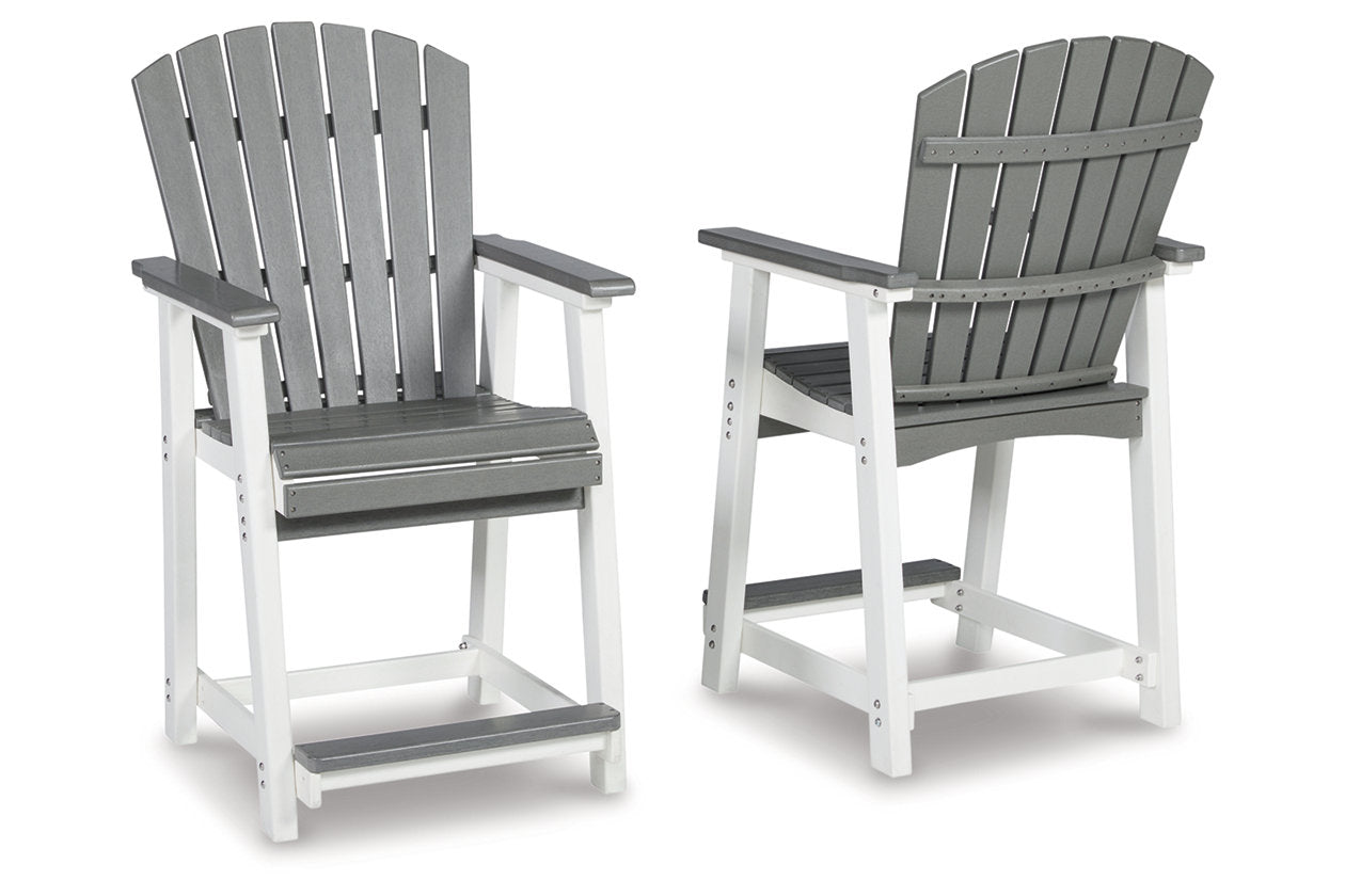 Transville Gray/White Outdoor Counter Height Barstool, Set of 2 - P210-124 - Bien Home Furniture &amp; Electronics