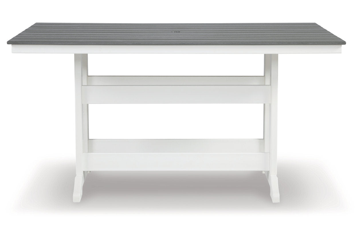 Transville Gray/White Outdoor Counter Height Dining Table - P210-642 - Bien Home Furniture &amp; Electronics