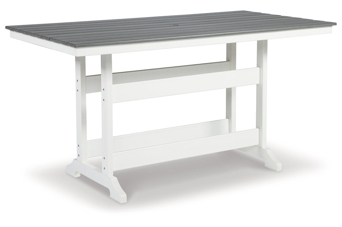 Transville Gray/White Outdoor Counter Height Dining Table - P210-642 - Bien Home Furniture &amp; Electronics